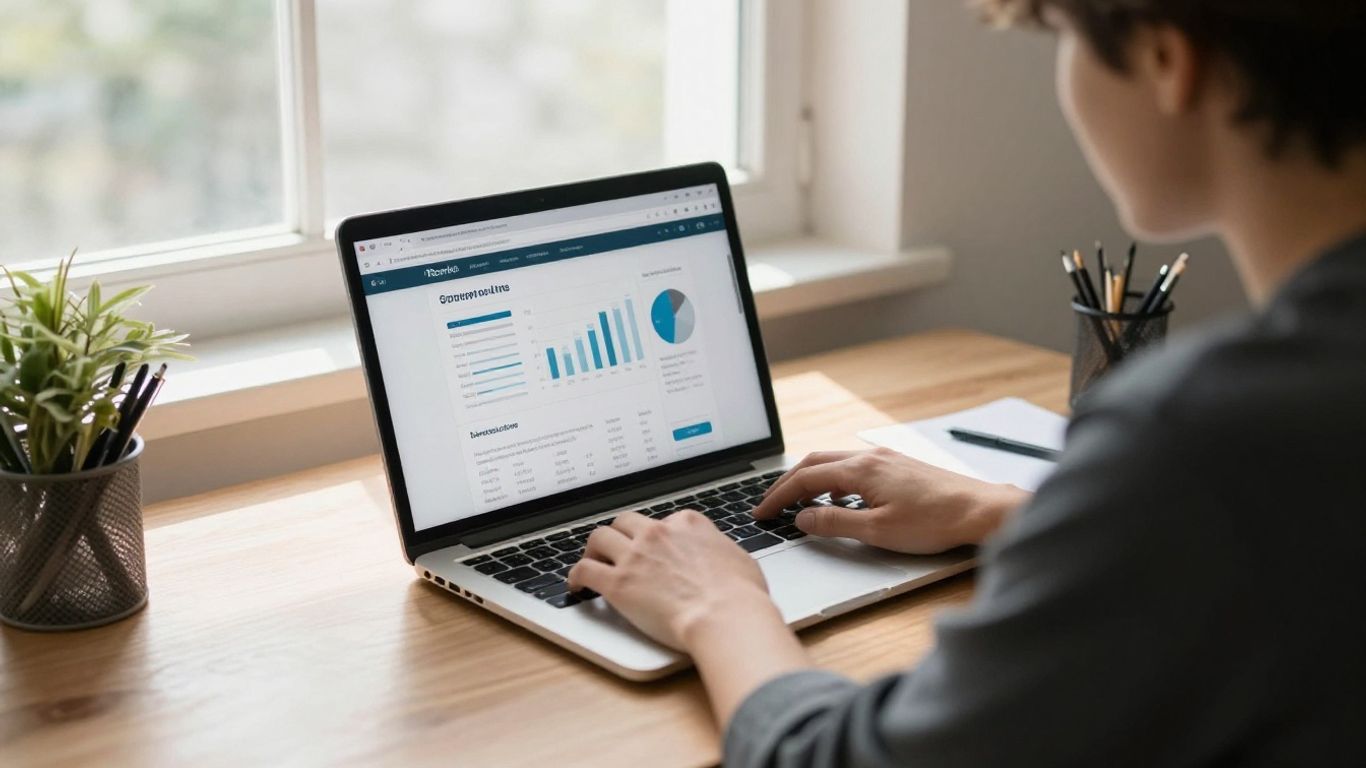 Person analyzing website data on a laptop.