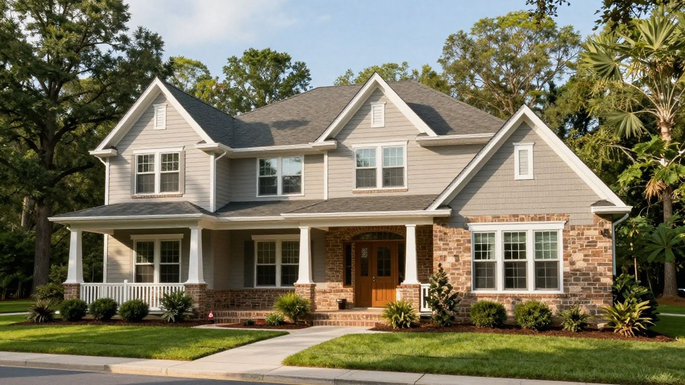 House with a new second story addition in Dacula, Georgia.