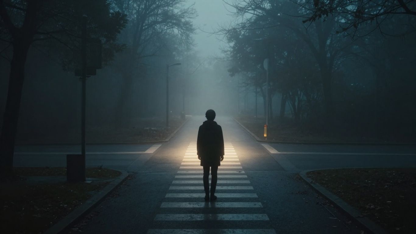 Person at a crossroads choosing a clear path