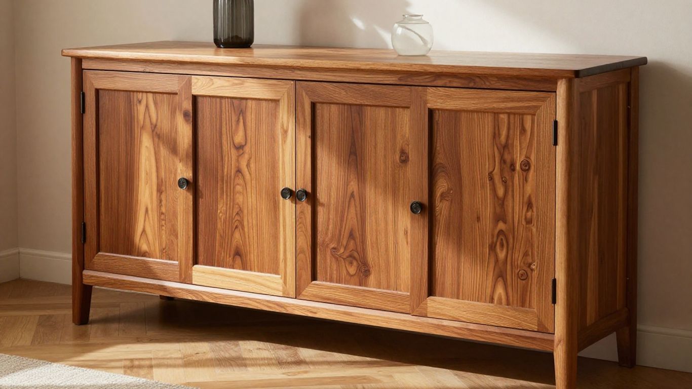 Custom cabinet with intricate millwork details.