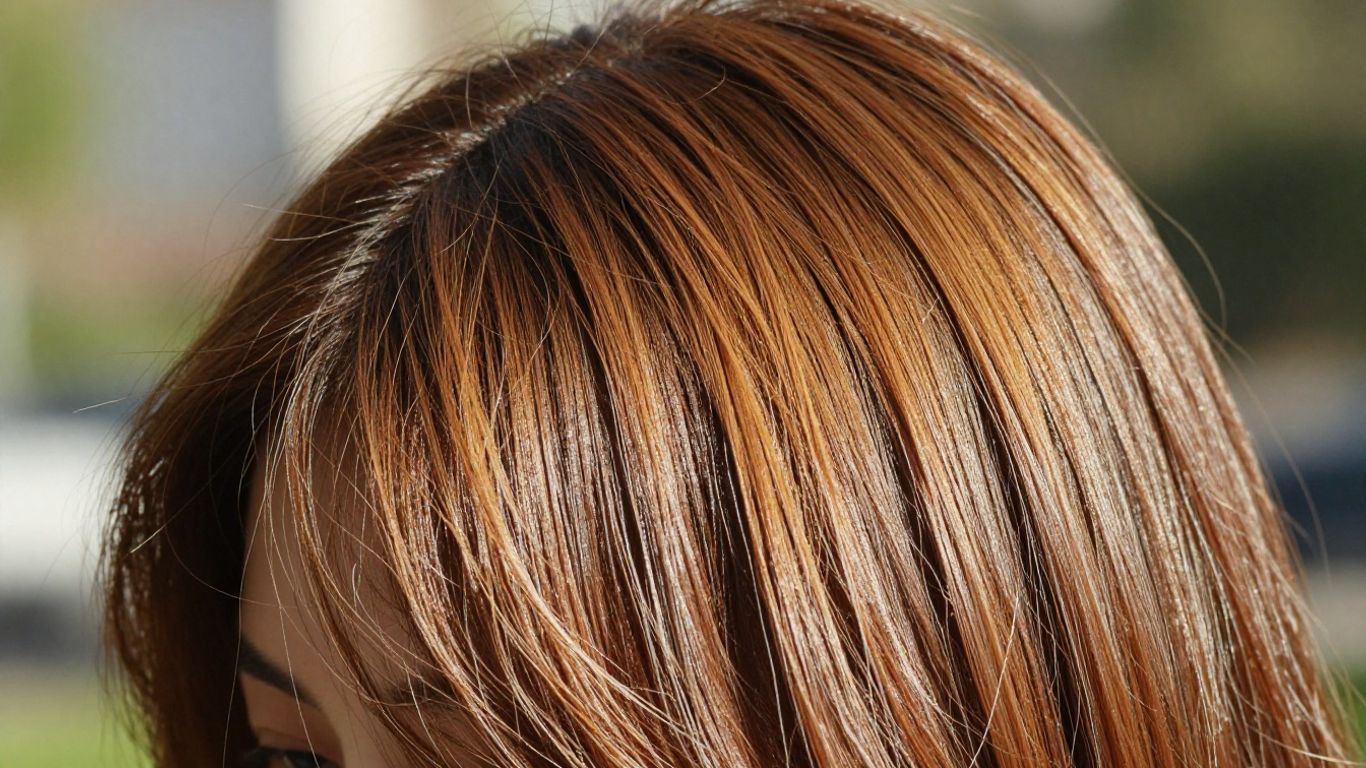 Person with healthy, full hair illuminated by sunlight.