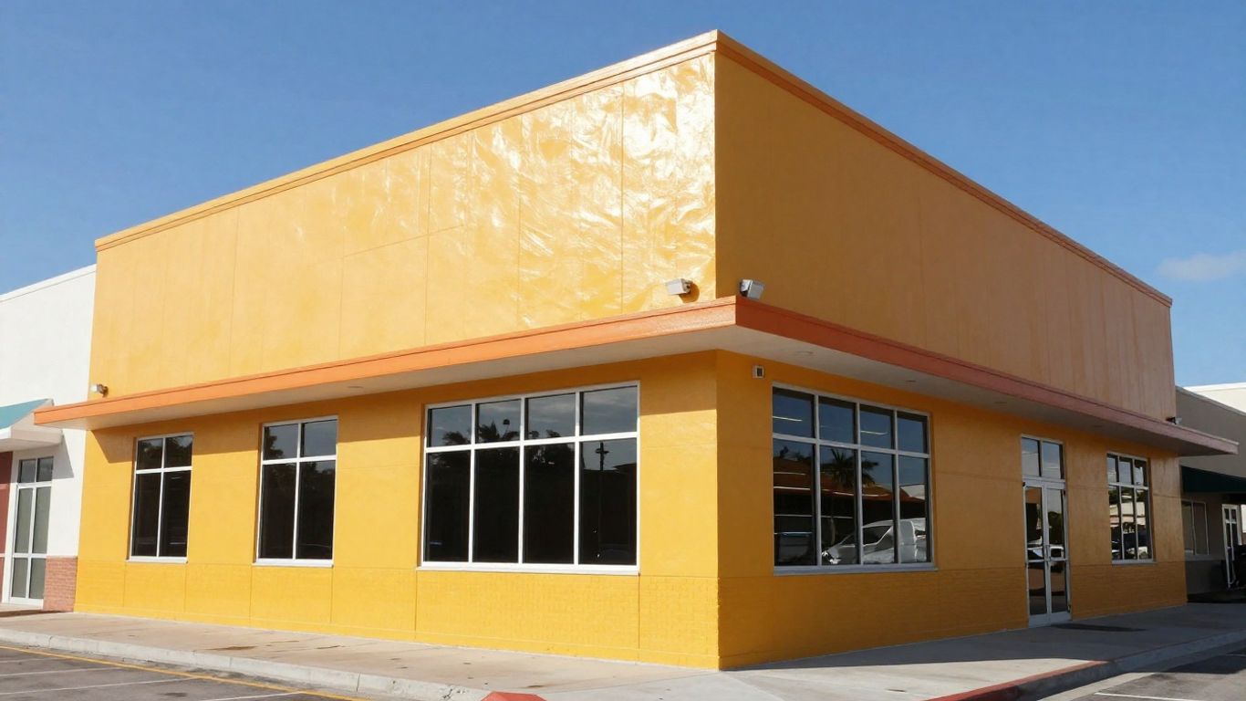 Newly painted commercial building exterior in Orlando