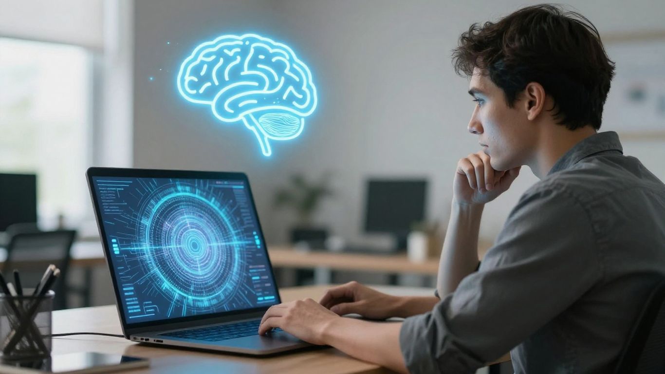 AI writing assistant helping a beginner with affiliate marketing.