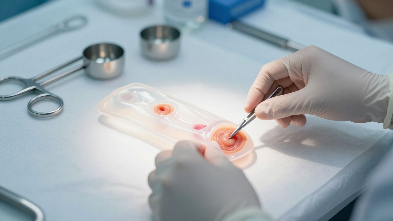 Microscopic tissue scaffold during healing