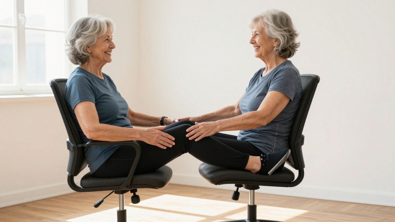 Senior woman exercising in a chair