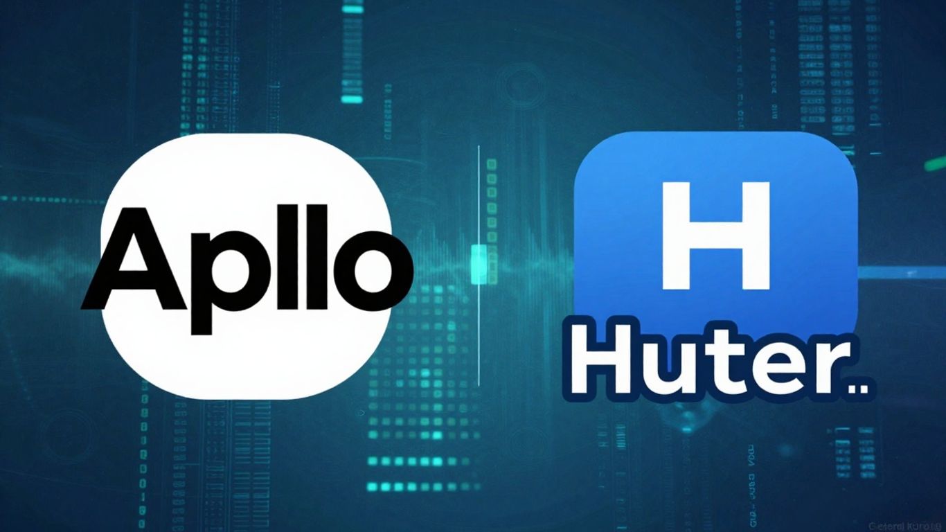 Apollo and Hunter.io logos side-by-side comparison.