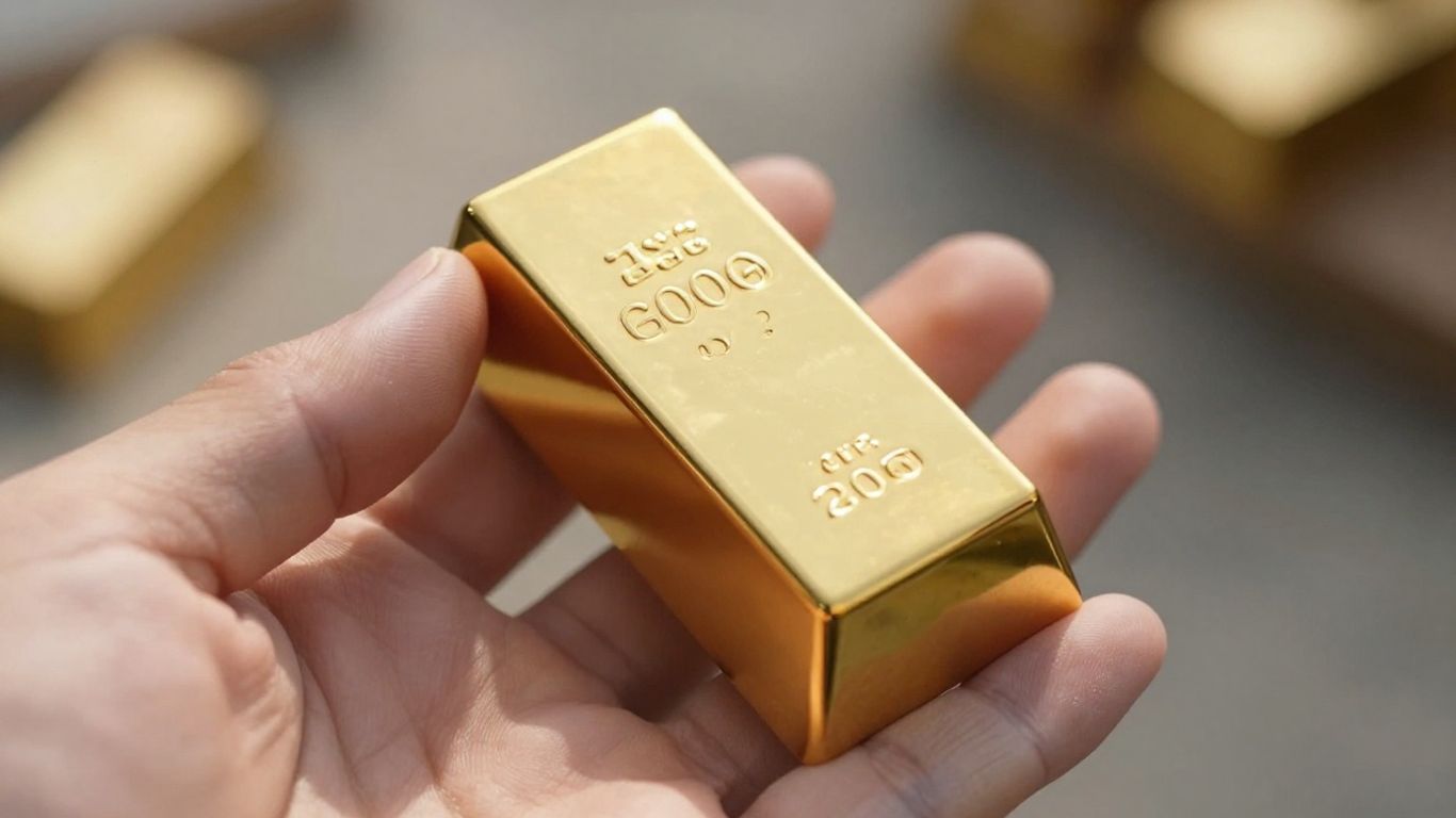 金手握闪亮金条，投资