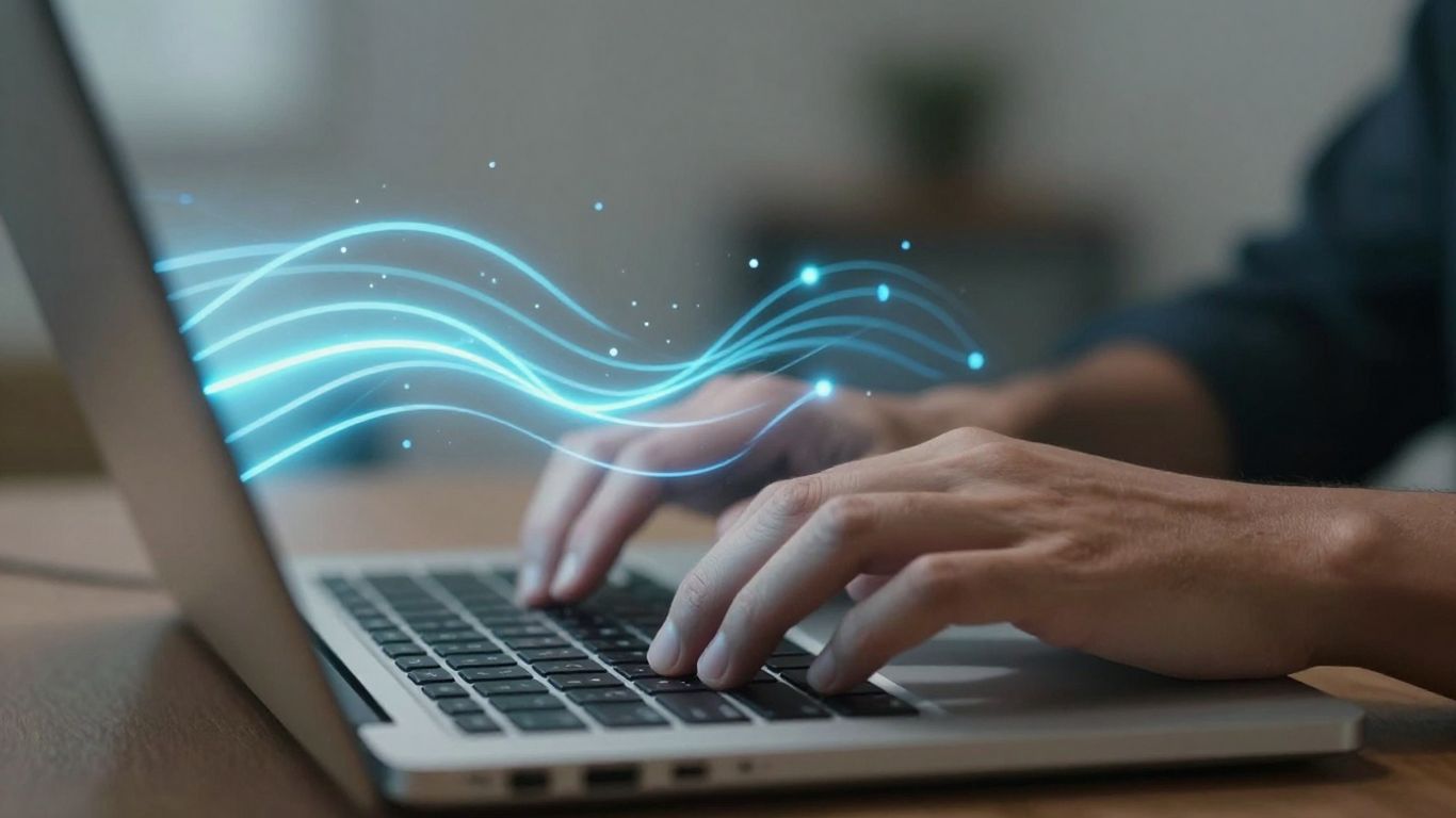 Personne utilisant Notion AI sur un ordinateur portable.