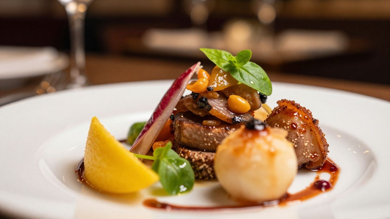 Gourmet dish at Oak Charlotte restaurant