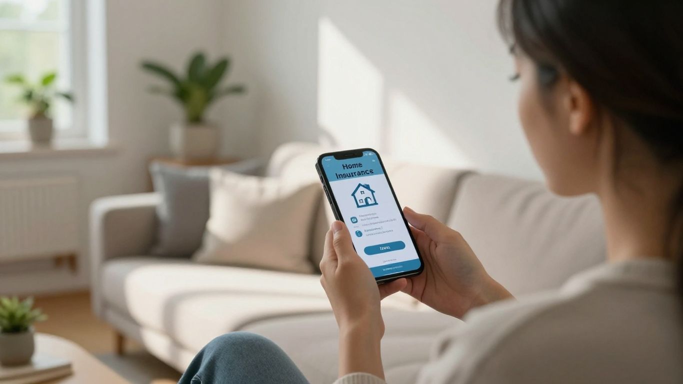 Persona analizando seguro de hogar Tuio en un móvil.