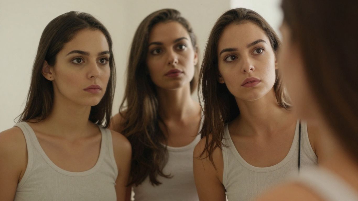 Person practicing their future self in a mirror.