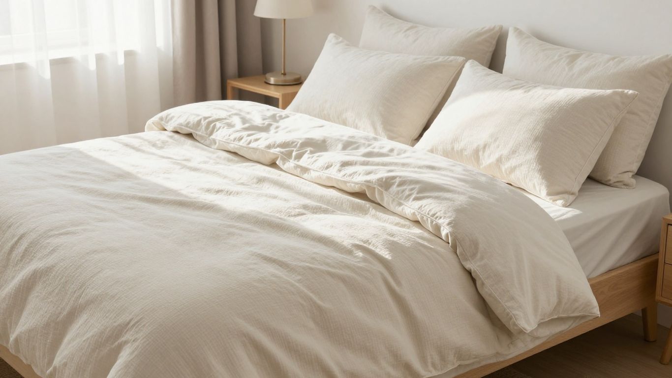 Cozy duvet and shams on a neatly made bed.