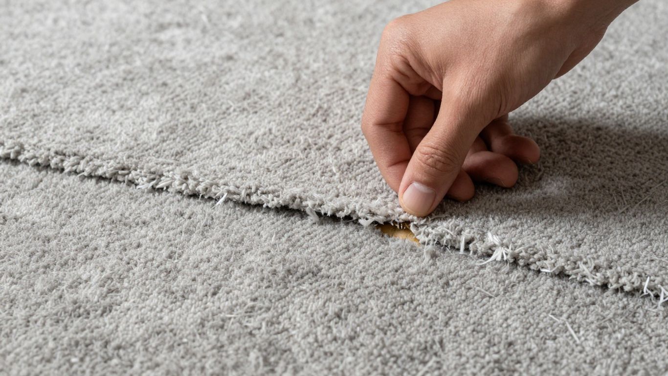 Carpet repair in progress, Bristol.