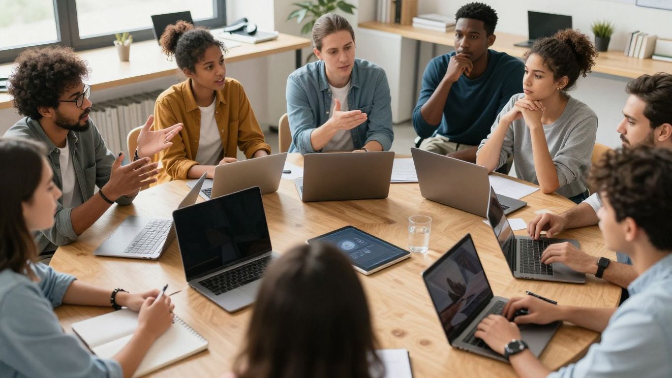 Communauté WordPress discutant et apprenant ensemble