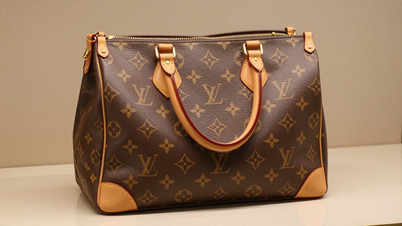 Elegant Louis Vuitton monogram tote bag with leather trim.