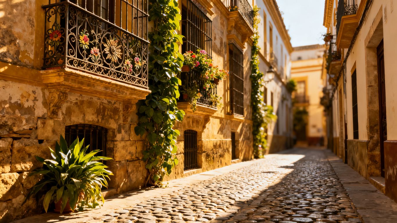 A sunny street in Seville