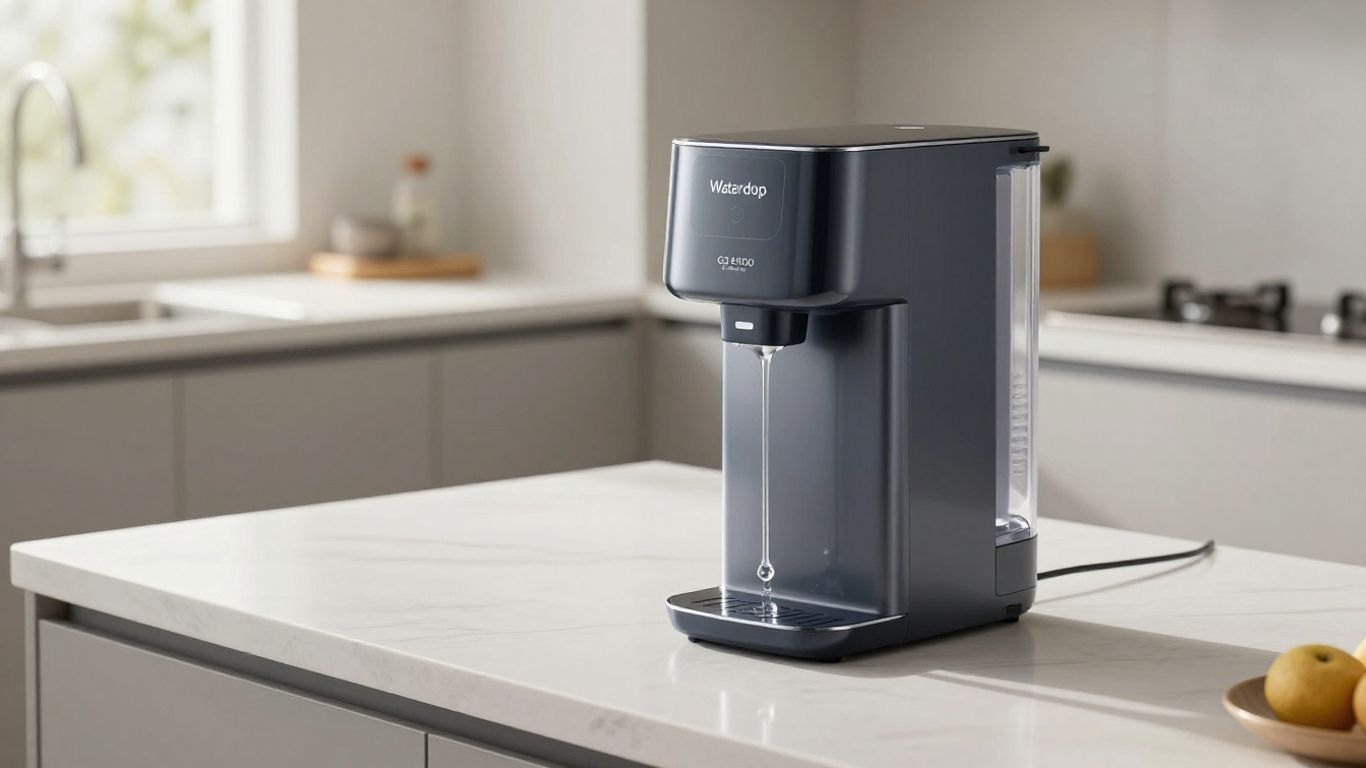 Waterdrop G3 P800 RO water filter system on kitchen counter.