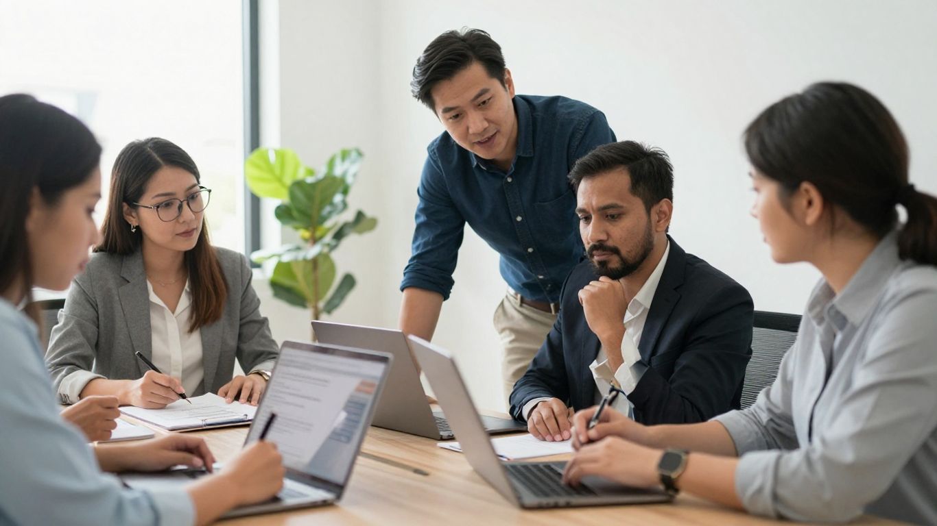 Sales team reviewing customer opportunities