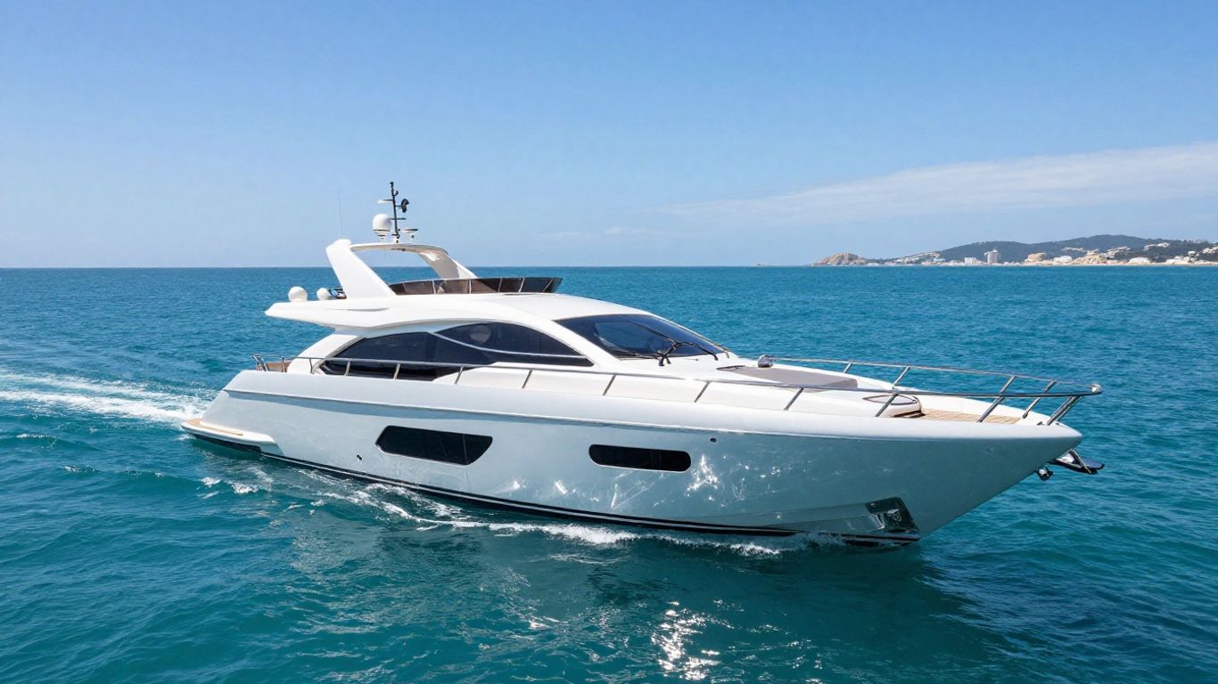 Luxury yacht sailing on a calm ocean