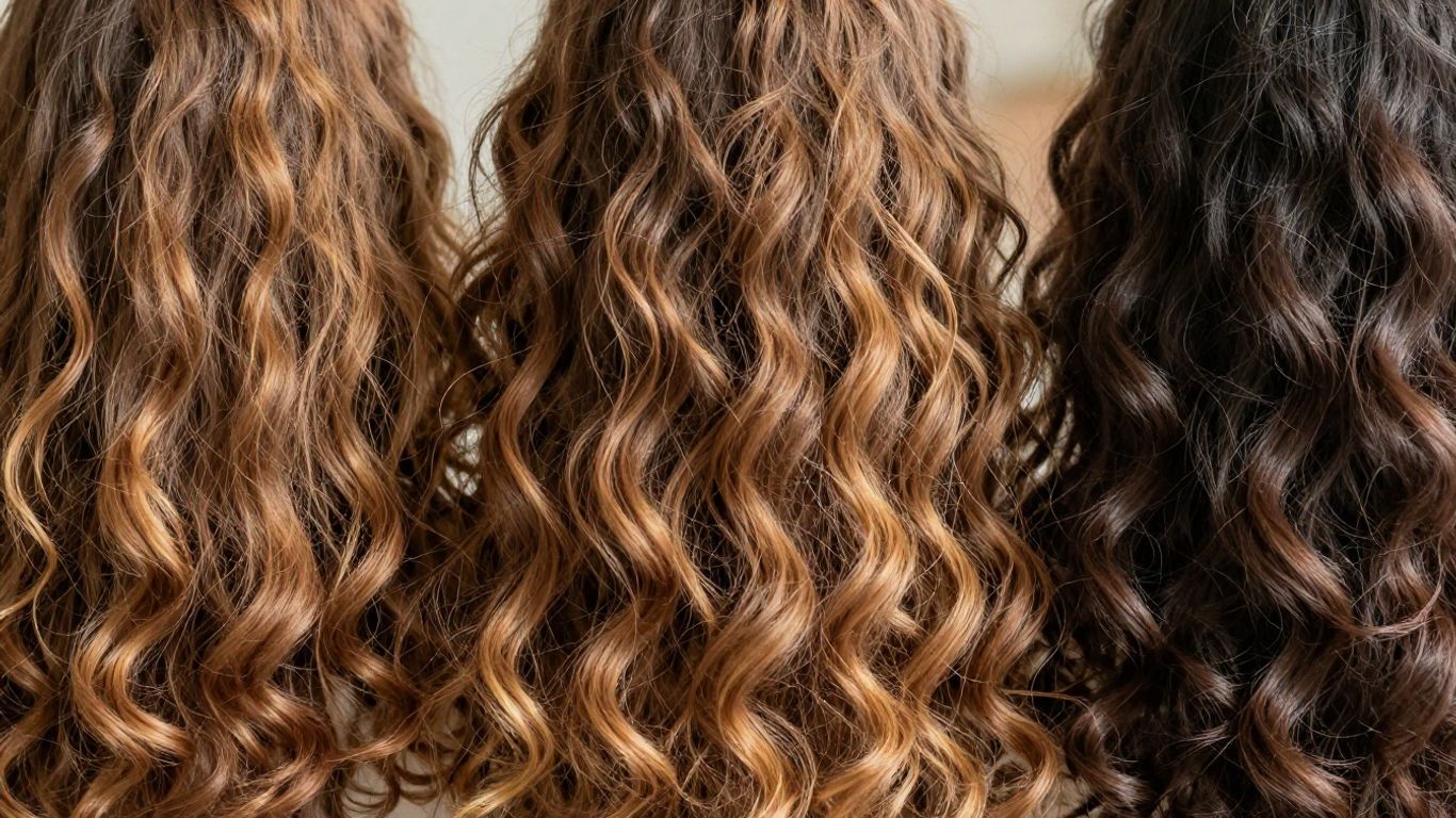 Diverse hair textures with defined curls and waves.