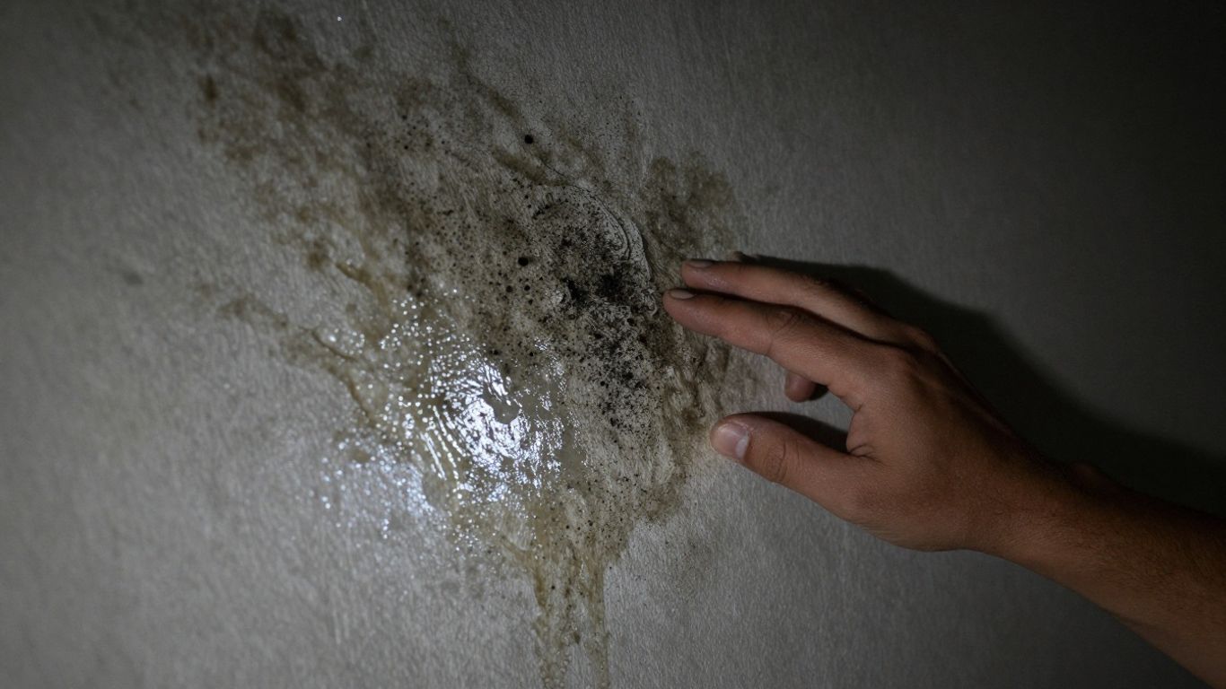 Moldy wall in a home, indicating removal costs.