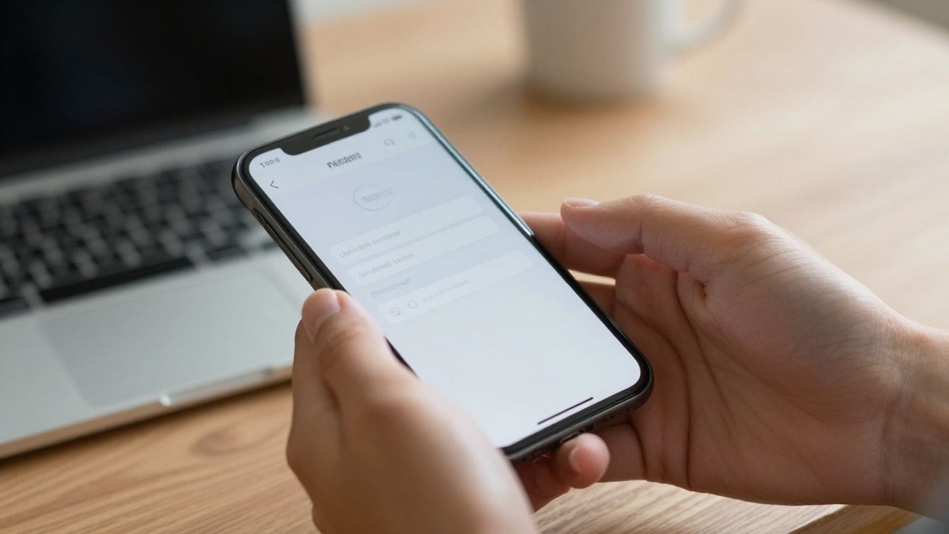 Person logging into myHerbalife Argentina account on phone.