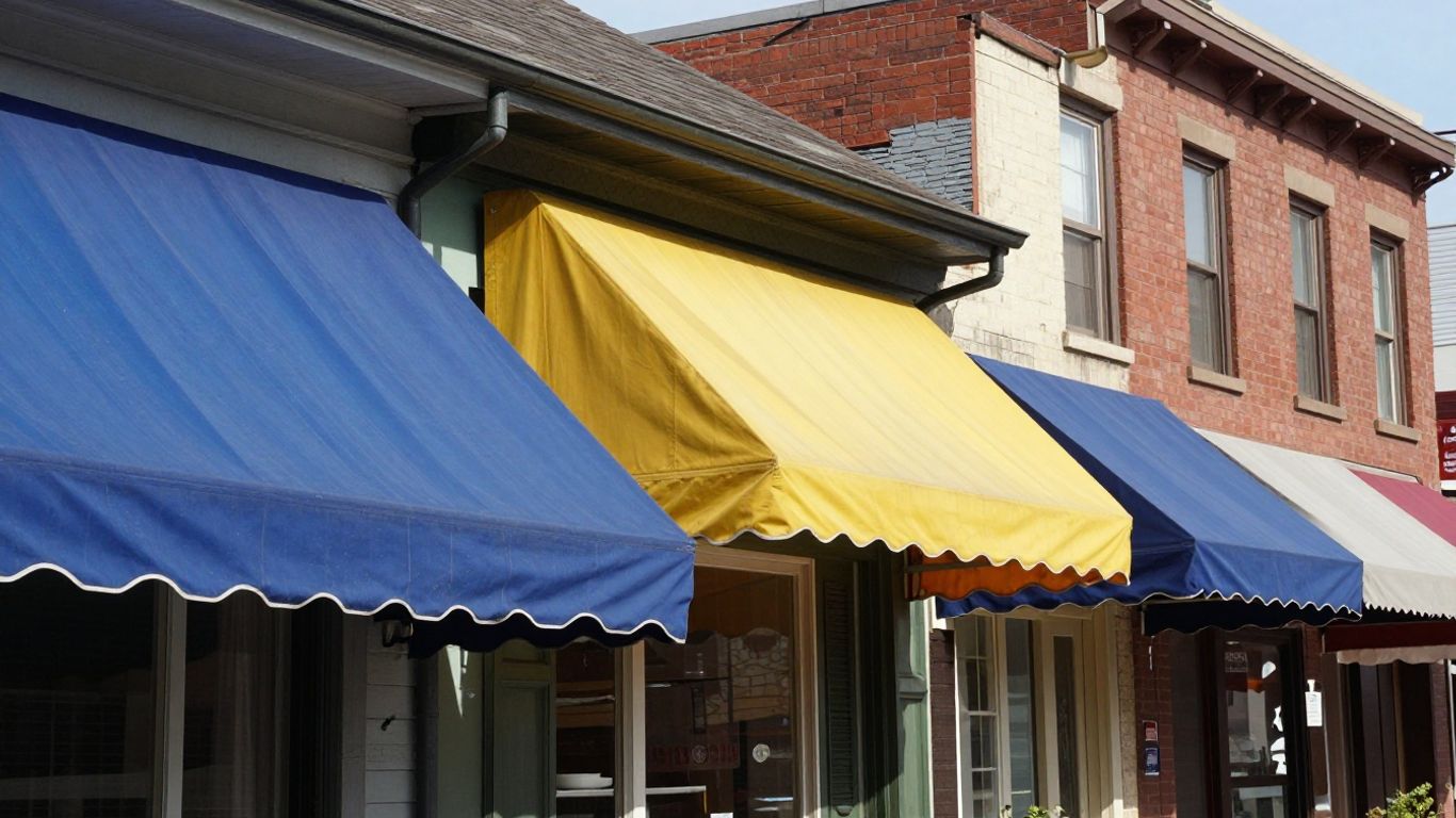 Durable Chicago awnings on homes and businesses.