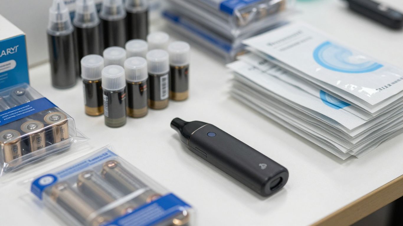 Vape devices and battery packaging prepared for freight