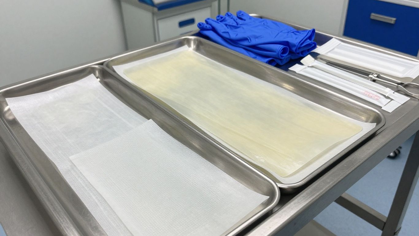 Sterile dermal matrix prepared for surgery