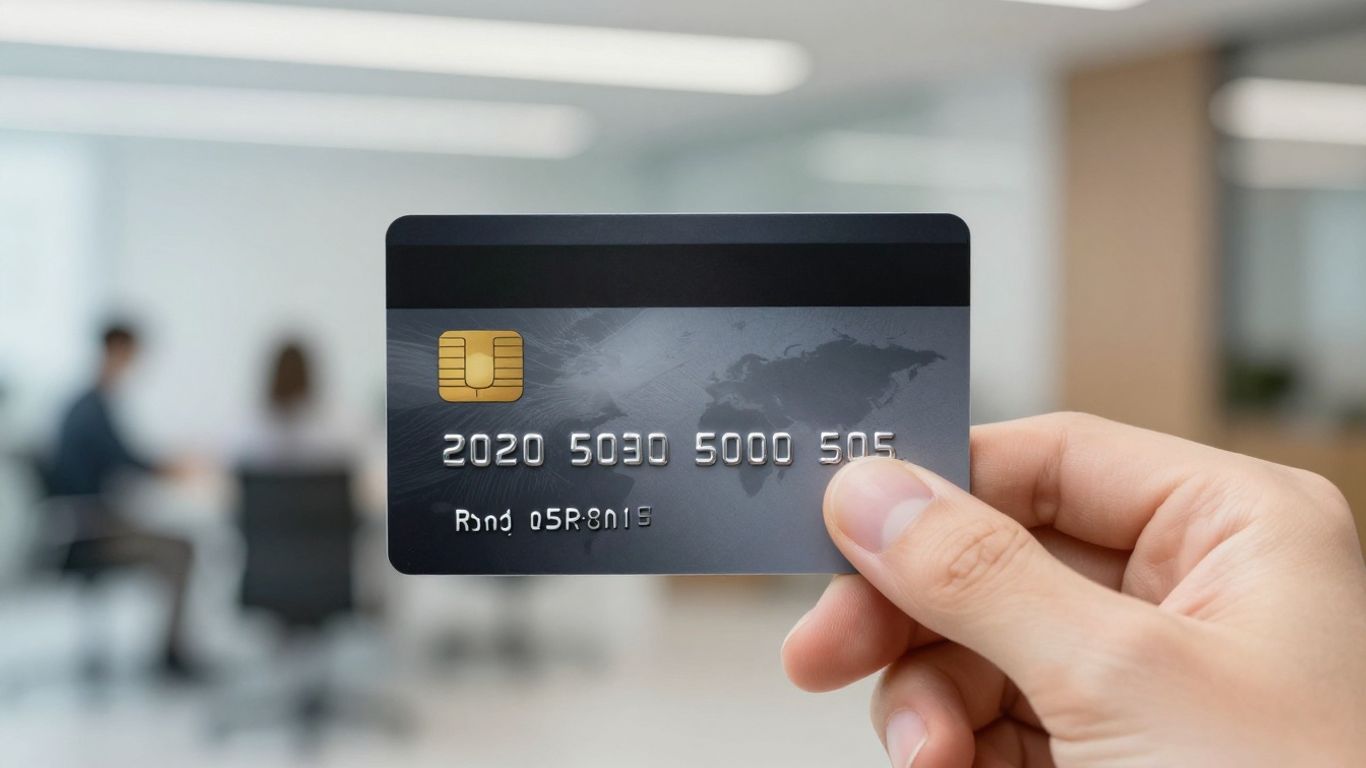 Hand holding credit card, business finance concept