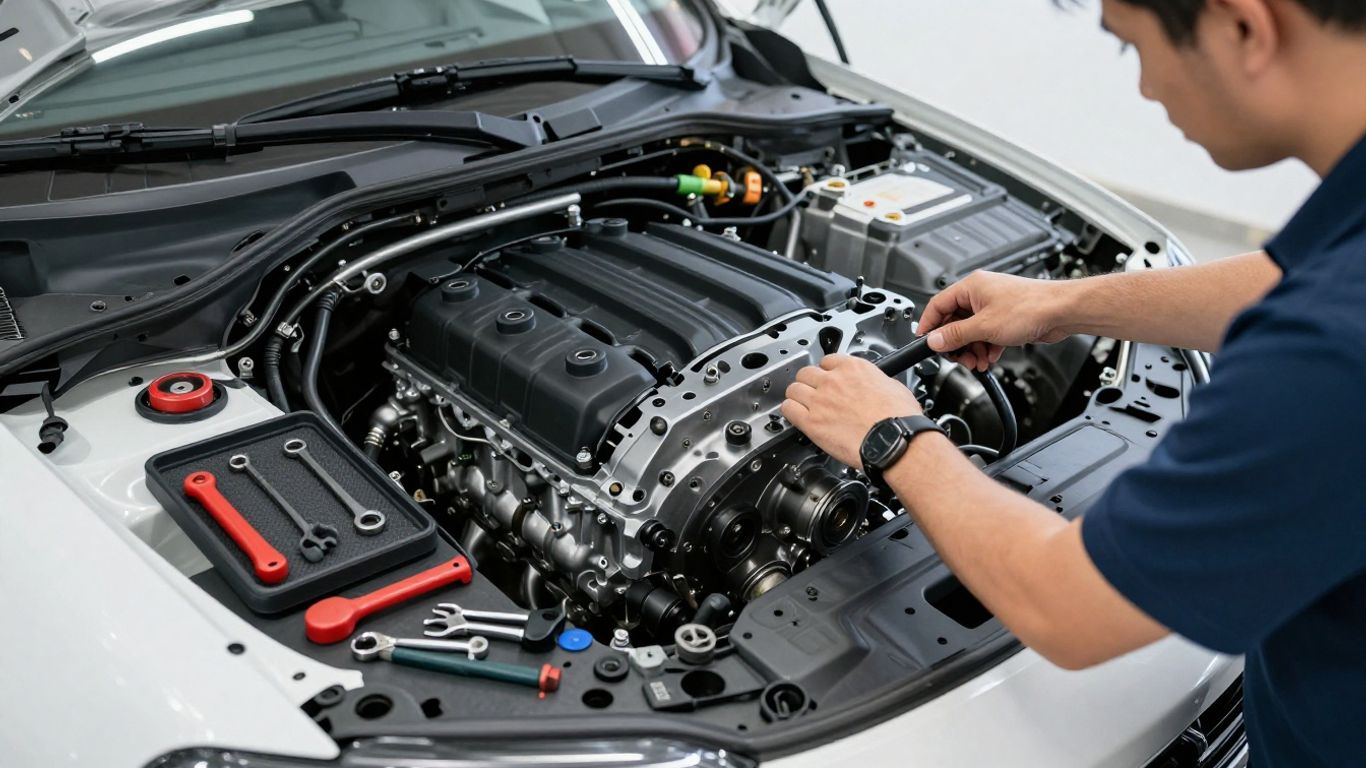 Engine conversion in a Sydney workshop