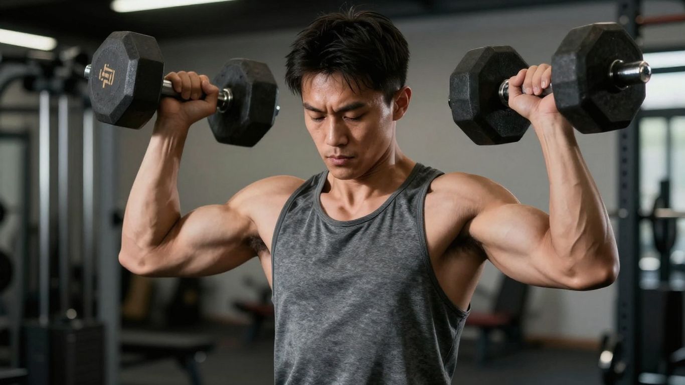 Person lifting increasingly heavy weights in a gym.