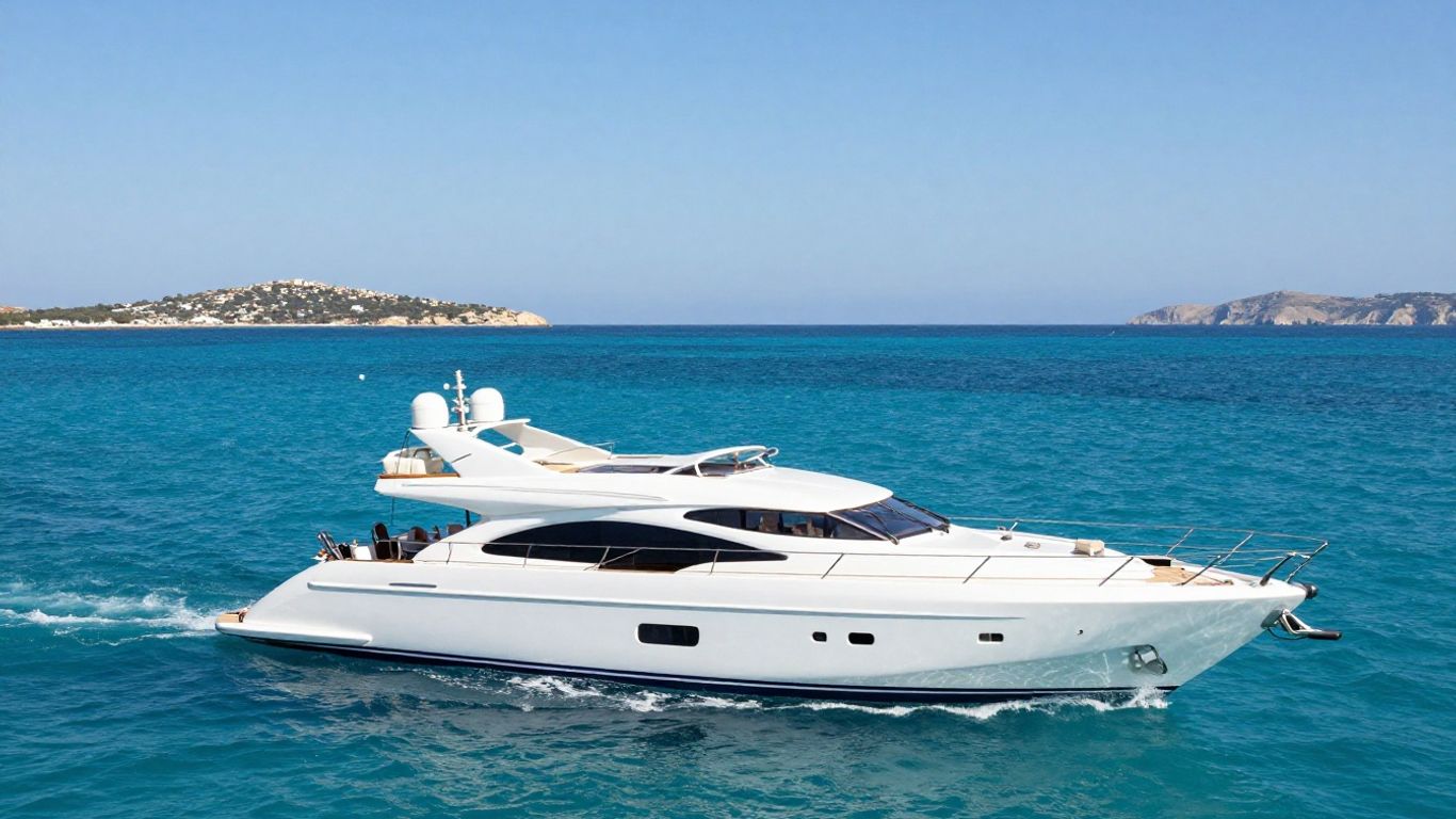 Luxury yacht sailing in the Mediterranean Sea.