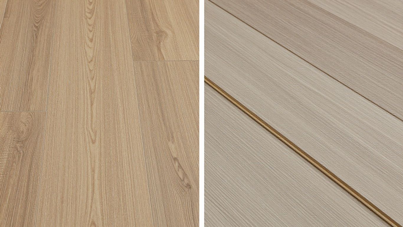 LVT and laminate flooring textures side-by-side.