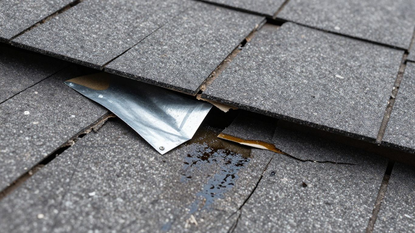 Damaged roof flashing
