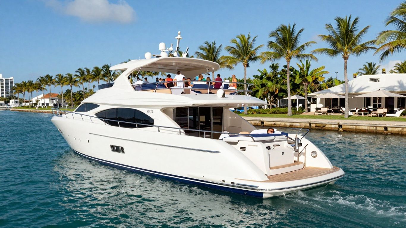 Luxury yacht sailing in Fort Lauderdale waters.
