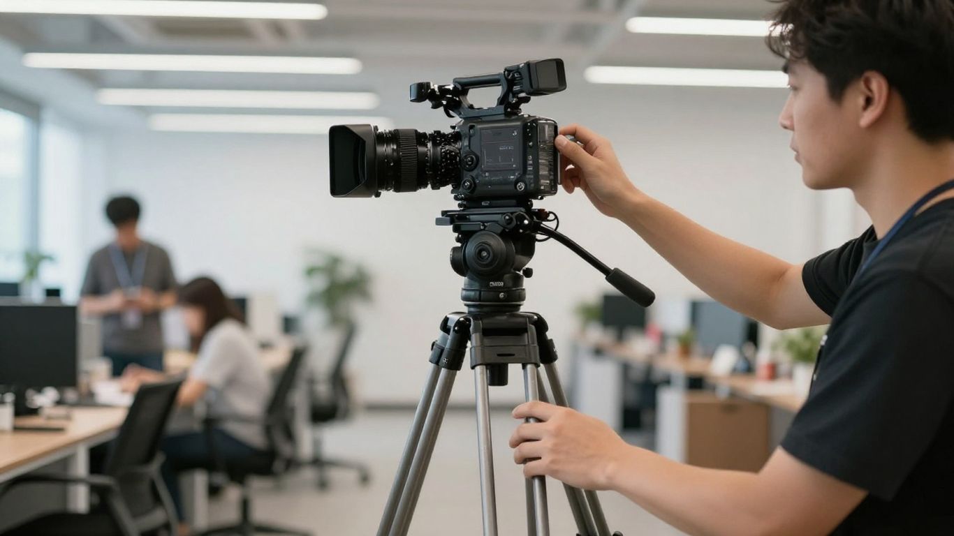 Cinematographer preparing a brand video shoot
