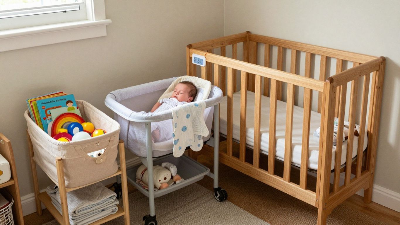 Newborn and toddler spaces organised at home