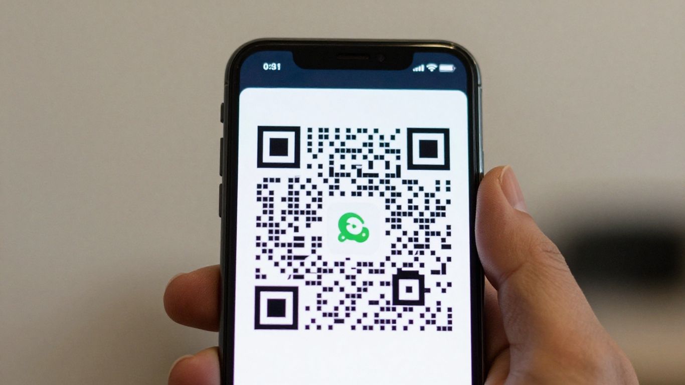 iPhone scanning a QR code.