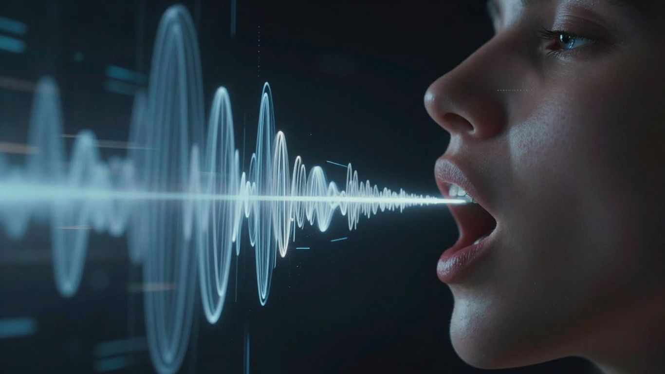 AI vocal generation sound wave transforming