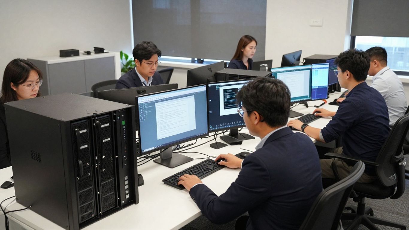 Brisbane office with technology and backup systems.