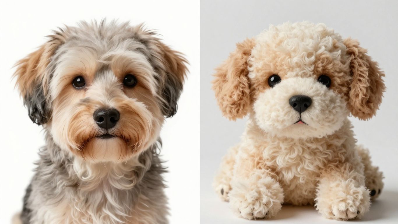 Custom pet portrait next to a stuffed animal