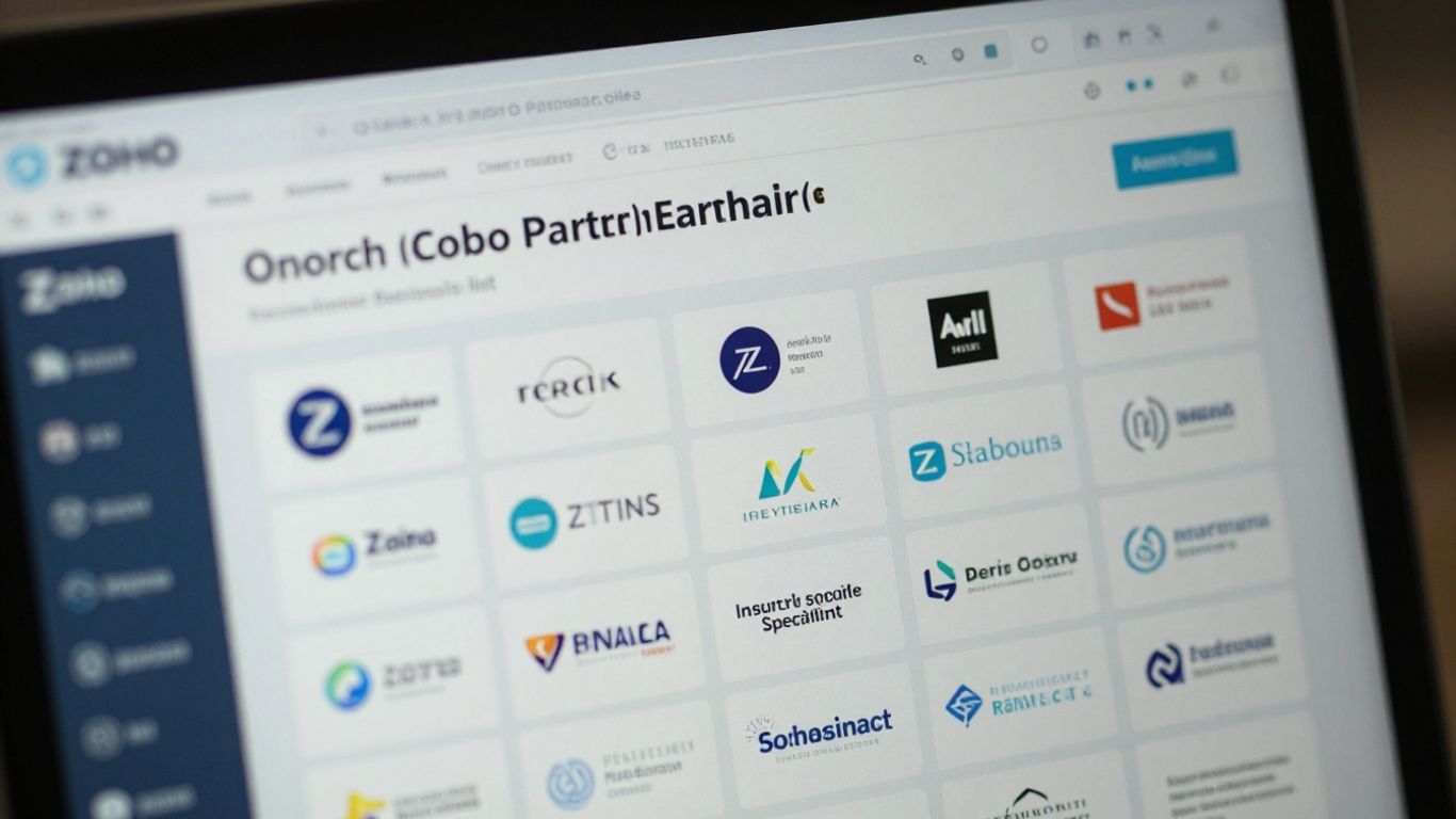 Zoho partner list highlighting industry specialists.