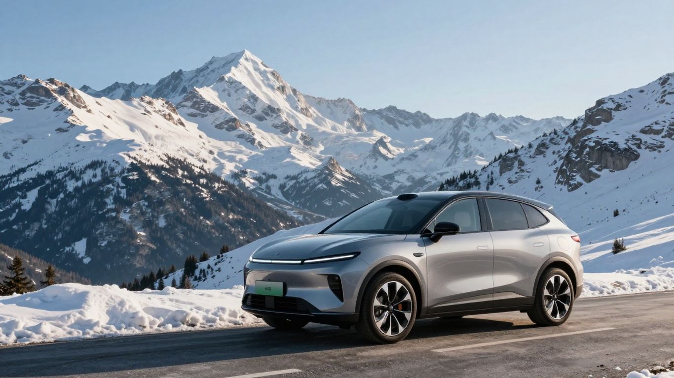 Großes Elektro-SUV in den Schweizer Alpen