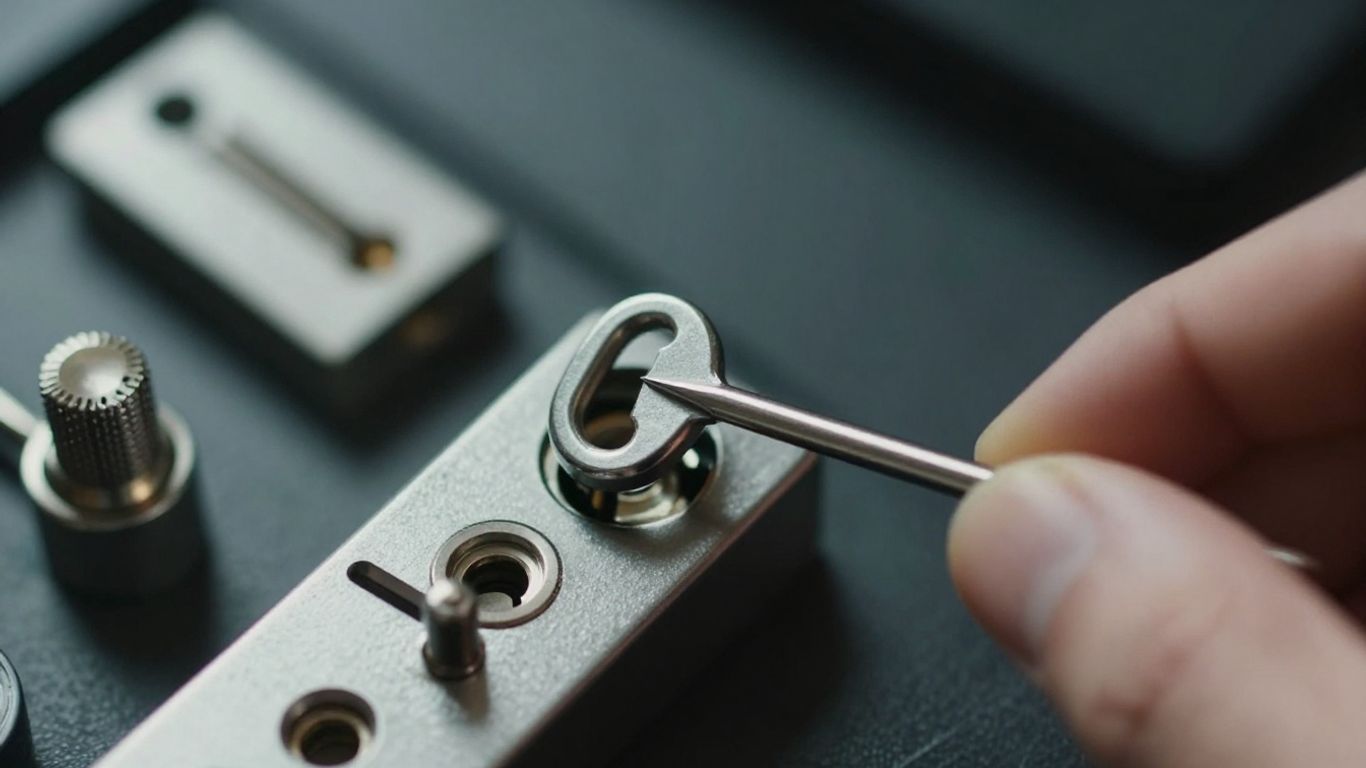 Lock picking tools and a padlock