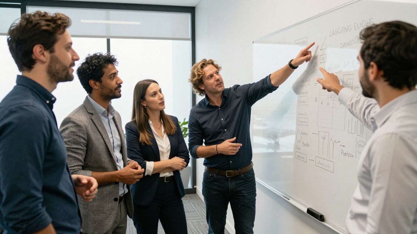 Aussie entrepreneurs collaborating in a modern office.