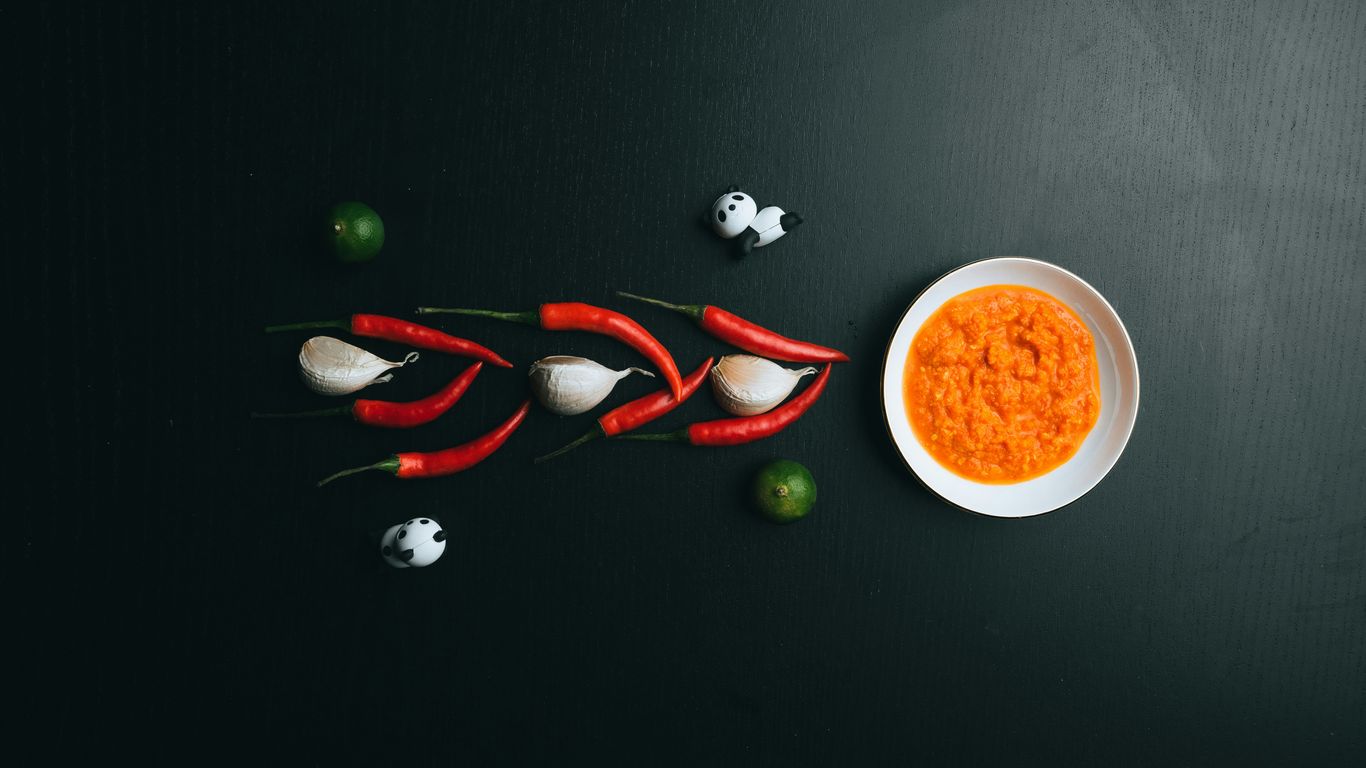 Sambal chili on side of dish