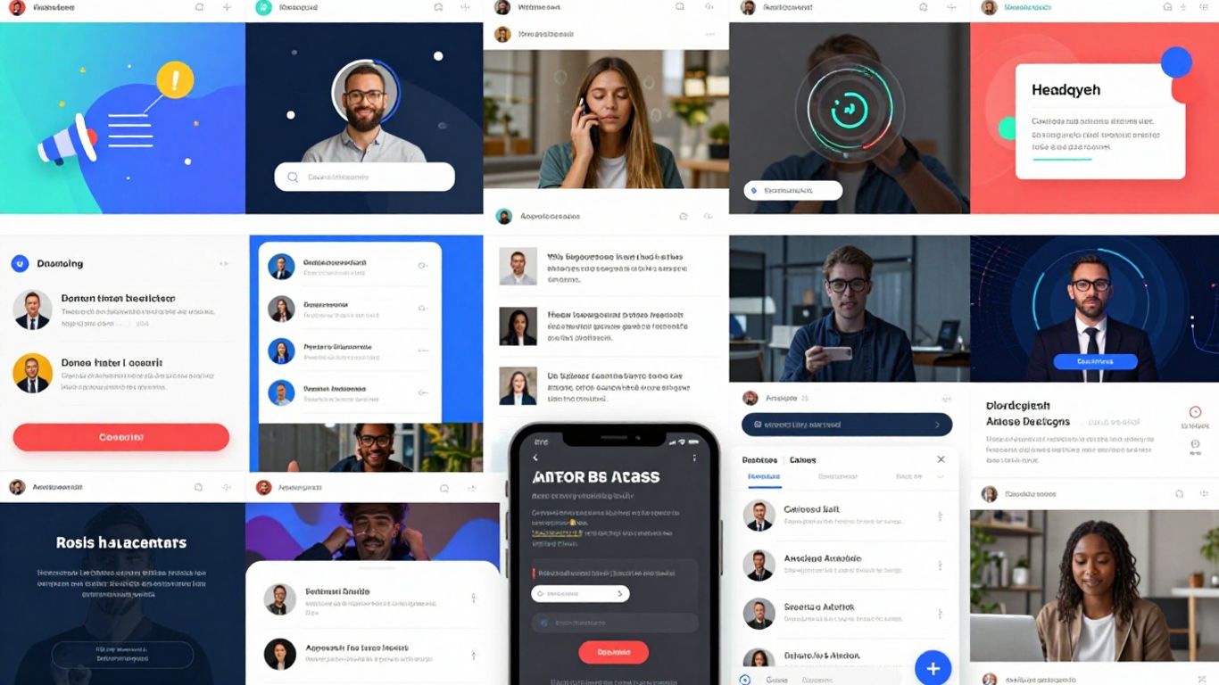 Digital ad platforms interface collage