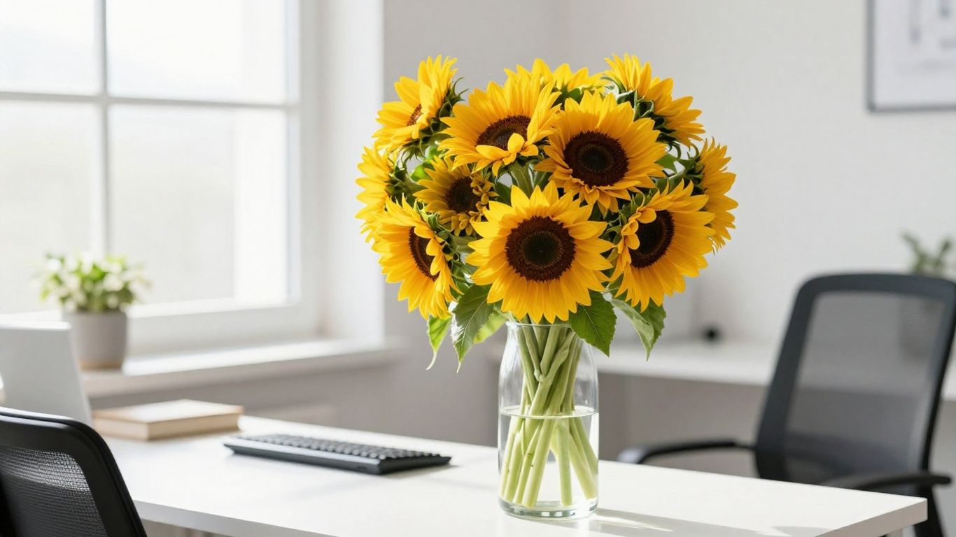 Bright flowers in room