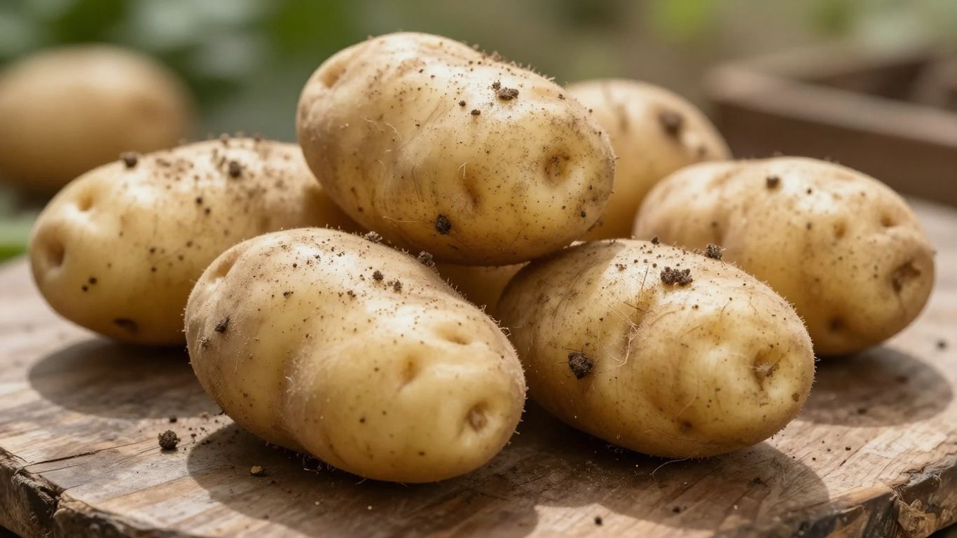 Verse aardappelen op een houten ondergrond